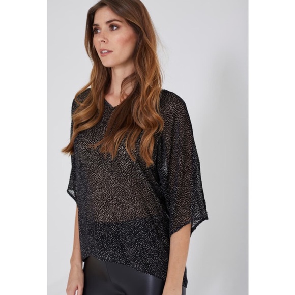 ME & THEE Compassion Fatigue Devore Silk Top - Picture 3 of 11